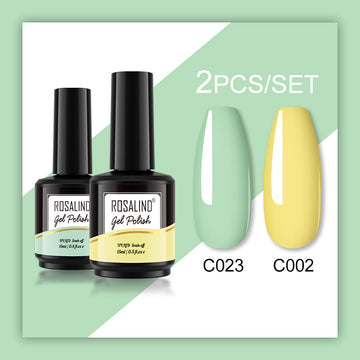ROSALIND Gel Nail Polish 2Pcs/Set For Manicure Nails Art UV Gel Need Base Top Coat Vernis Semi permanent Nail Polish 15ML